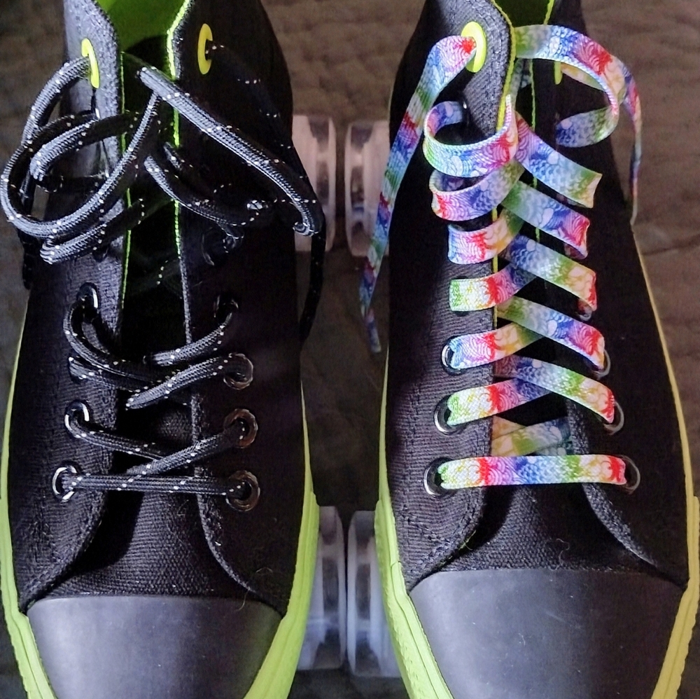 NEW Converse STYLE, NOT BRAND, Black &  Green High-Top Sneaker Roller Skates. - Picture 4 of 4